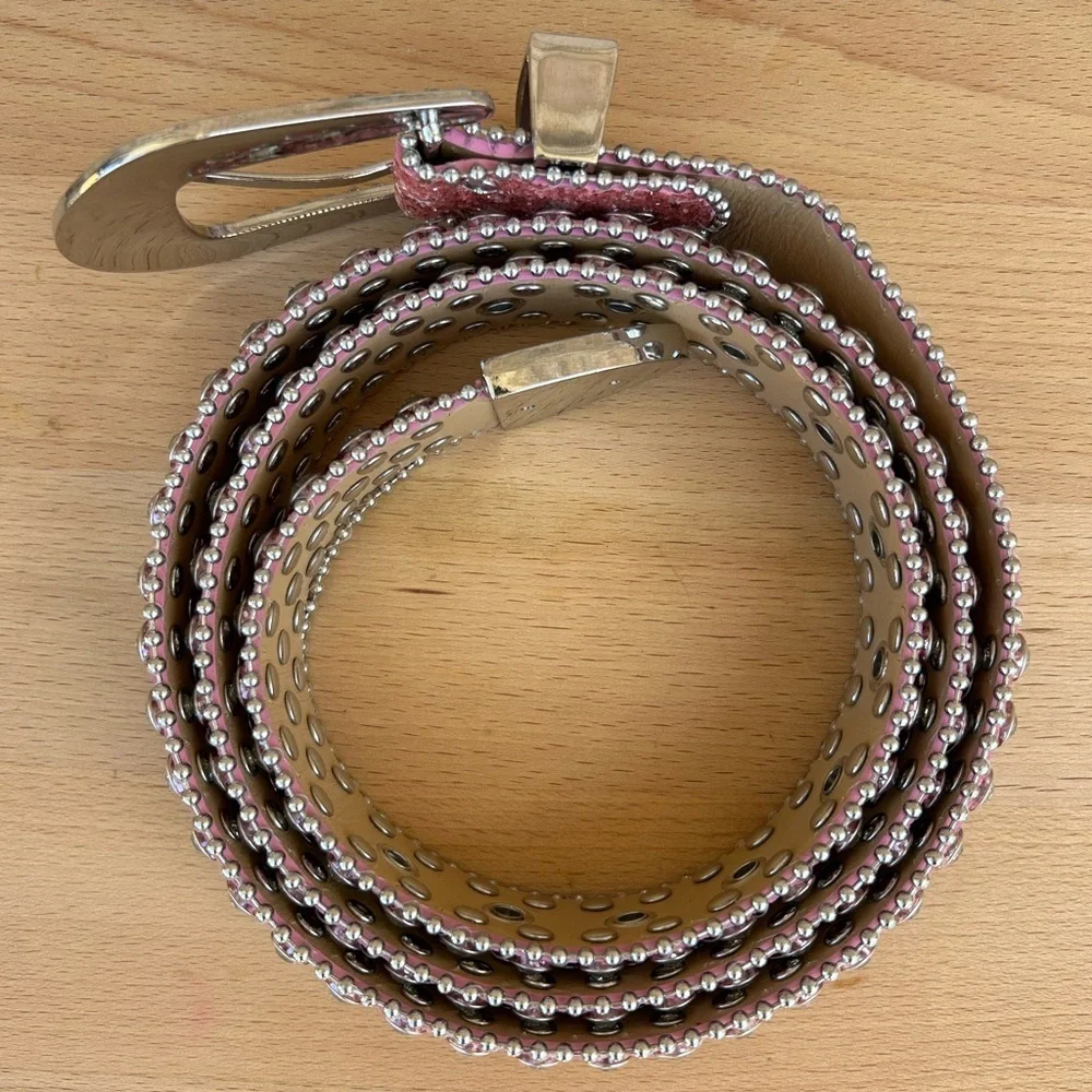 Pink Silver Western Rhinestone Glitter Cowgirl Rodeo Party Bling Sparkly Belt